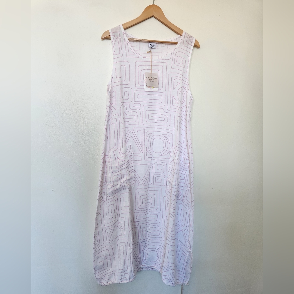 100% LINEN Marie La Lune Dress Maxi Length